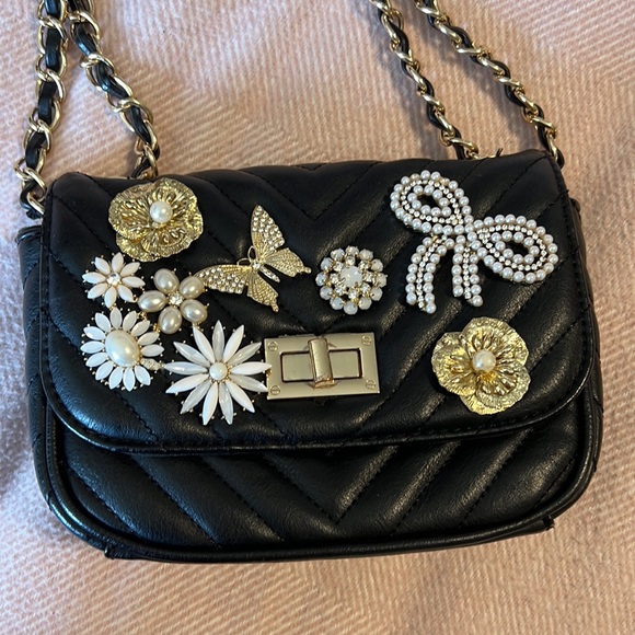 Aldo, black hand bag, long chain - Picture 2 of 10